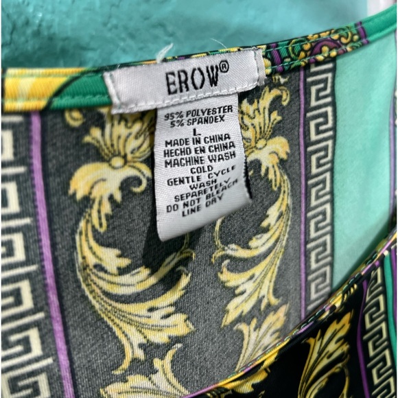 👑✅PRICE FIRM✅ Green Baroque print midi dress tunic - Picture 2 of 8